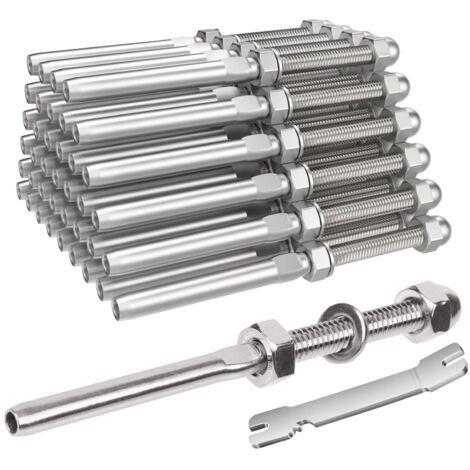 Lot de 20 embouts filetés 1/8" en acier inoxydable T316 – Résistance à la corrosion – Pour garde-corps à câbles – Installation facile (1/5)