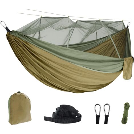 Exterieur Hamac Moustiquaire Hamac Double Extérieur Anti-Moustique Parachute Tissu Balançoire Extérieur Dormir Suspendu Arbre Camping Hamac Randonnée