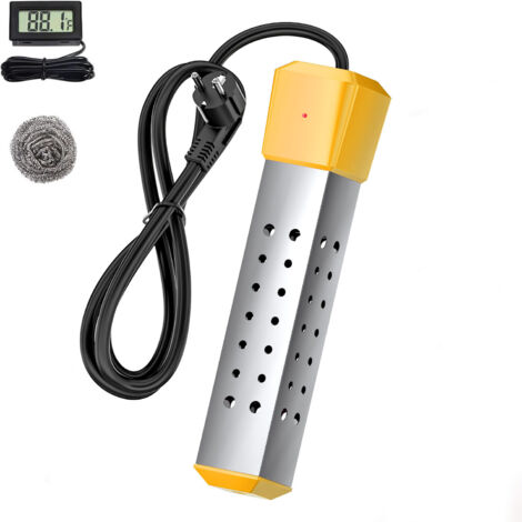 Chauffe-eau submersible 2000 W pour piscine hors sol – Acier inoxydable 304 – Thermostat automatique jusqu'à 70 °C – Portable et efficace