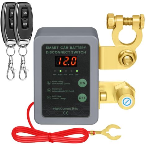 Interrupteur d'arrêt d'urgence pour voiture - Interrupteur de déconnexion de batterie à distance 12 V Interrupteur d'arrêt d'urgence intelligent pour batterie de voiture, camping-car, quad, camion, ba (1/5)