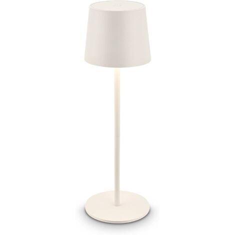 Lampe de table sans fil LED IP44 avec touch, dimmable, batterie et source lumineuse interchangeables, lampe de chevet sans fil, lampe de salon à poser, lampe chevet,11x33 cm, blanc ancien (1/5)