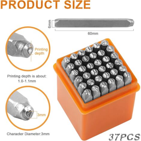 Jeu De 36 Poinçons, Lettres Et Chiffres à Frapper 5 Mm - Silverline - Neuf