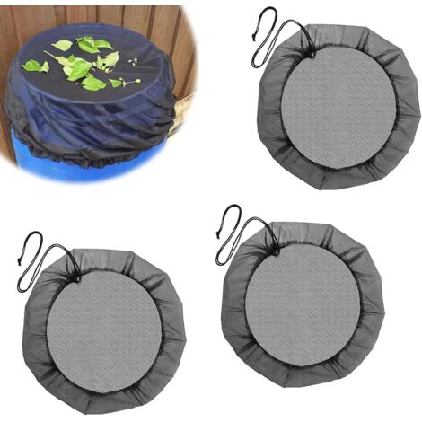3 Pièces Noir Filet pour Citerne de Pluie, 60 cm Protection Citerne Pluie, Polyester Filet Recuperateur, pour une Bouche Baril 50 cm Maximum, pour Balcons, Cours et Pelouses (1/5)