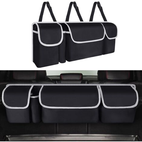 Rangement Coffre de Voiture, Organisateur Voiture Coffre Pliable étanche avec 4 Poches, Multipurpose Organisateur Coffre Voiture, Accessoires d'intérieur de Voiture pour SUV, Camions