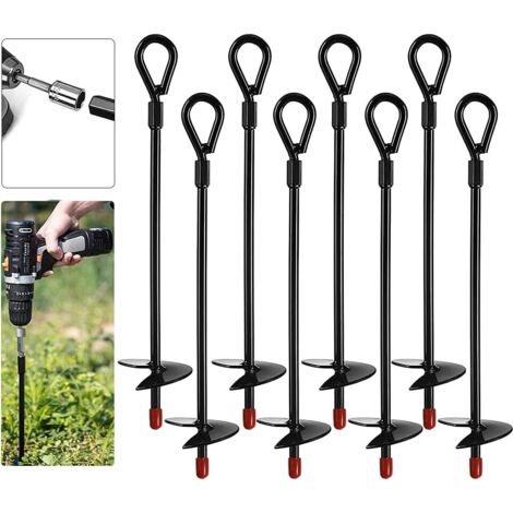 Kit d'ancrage au sol pour trampolines, balançoires, abri de jardin, tour de jeu UVM à visser
