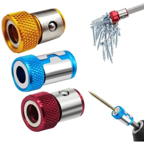 Tête de tournevis magnétique améliorée, aimant universel amovible pour tournevis hexagonal et embouts électriques, embout magnétique pour vis, anneau magnétique, aimant métallique pour vis (4sets3pcs, (1/5)