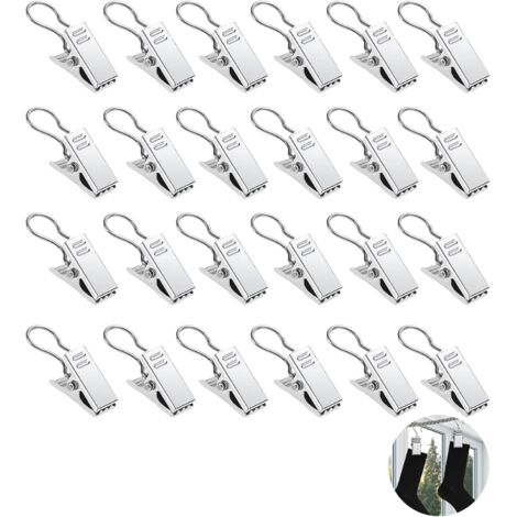 120 Pièces Pinces Rideaux Acier Inoxydable - Clips Multifonctions Avec Crochets