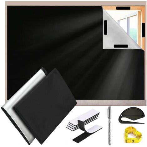Stores Occultants Portables en Tissu 100% Occultant - Stores Occultants Temporaires pour Chambre de Bébé, Chambre à Coucher, Fenêtre, Dortoir, Bureau ou Utilisation en Voyage (1/5)