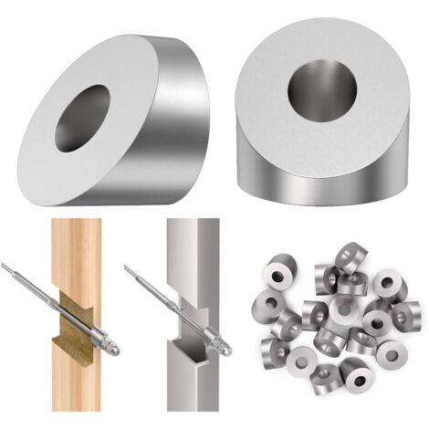 Lot de 20 rondelles d'angle de 1/4" (diamètre intérieur) pour extrémités de garde-corps et d'escaliers, rondelles biseautées à 30 degrés en acier inoxydable pour garde-corps de terrasse de 1/8", 5/32"