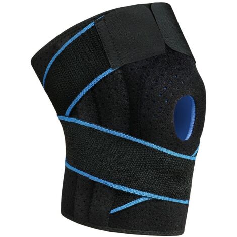 Genouillère de Sport, Genouillère avec Stabilisateurs Latéraux et Coussinets en Caoutchouc, Réglable Genouillère Rotulienne et Ligamentaire, Rotule-Genouillère Sport pour les Douleurs au Genou