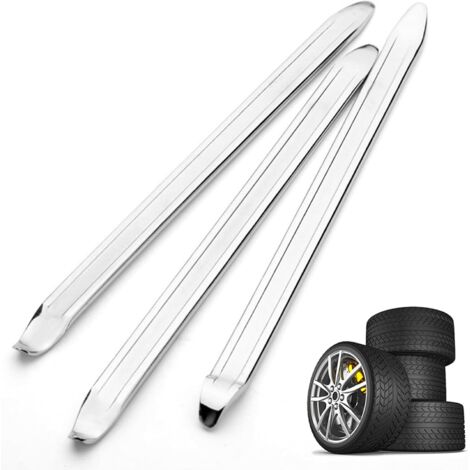 3 Pièces Demonte Pneu Trottinette, 30cm Démonte Pneu Trottinette Electrique Acier Au Manganès, Demonte Pneu Moto pour Le Changement De Pneu De Voiture De Vélo De Moto De Vélo (Argent) (1/5)
