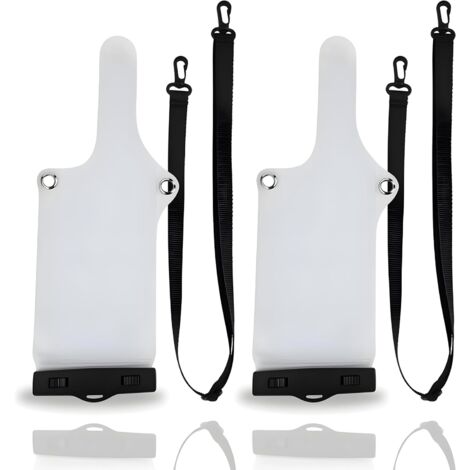 Lot de 2 housses imperméables universelles pour talkie-walkie, sac transparent avec clip et cordon, housse de protection à l'épreuve de la poussière et de l'eau, compatible avec Baofeng, Motorola, (1/5)