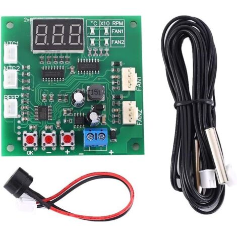 Module Pilote, DC 12V 24V 48V 2 Canaux PWM 4 Fils Ventilateur Température Régulateur de Vitesse Gouverneur Module d'Affichage pour PC Ventilateur/Alarme (1/5)