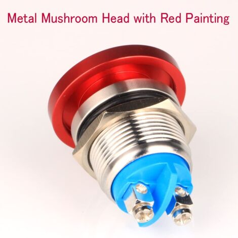Düz Kafa 12mm 12-24V Su Geçirmez Kendinden Kilitli Metal Push Buton Yeşil Ledli