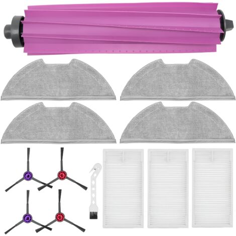 accessoires pour EUREKA E20 Plus pièces de rechange pour aspirateur robot, Brosse principale, 4 Chiffon nettoyage, 4 brosses latérales, 3 filtres (1/5)