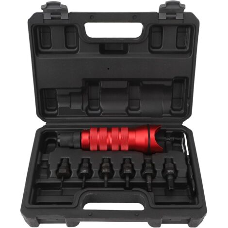 Kit d'adaptateur pour perceuse à Rivets électrique, Pistolet à Rivets sans Fil Portable avec 6 têtes interchangeables pour Installation, Entretien, bâtiment, Voiture, Ascenseur,