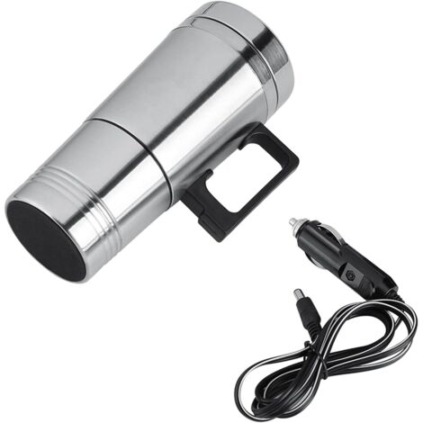 300 ML Tasse Chauffante pour Voiture, Bouteille Isotherme électrique Voyage Acier Inoxydable Isolée Café Chauffe Coupe Bouilloire Couvercle Anti Déversement avec Chargeur pour Voiture (1/5)