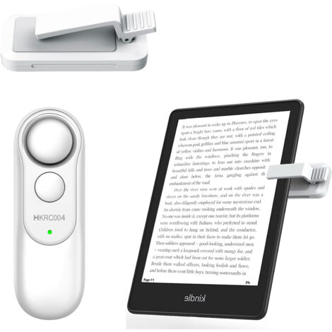 Applicable Télécommande Tourneur de Page sur Kindle Paperwhite Accessoires Lecture Kobo Surface Comics/Romans iPhone Tablettes Android Prise de Photos Caméra Enregistrement (Blanc) (1/5)