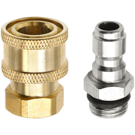 1/4'' Ensemble Nettoyeur Haute Pression Rapide Connecteur Coupleur Haute en Laiton Adaptateur Raccord Nettoyeur Haute Coupleurs de Nettoyeurs Haute Pression pour Pistolet Ă Eau Haute Pression (1/5)