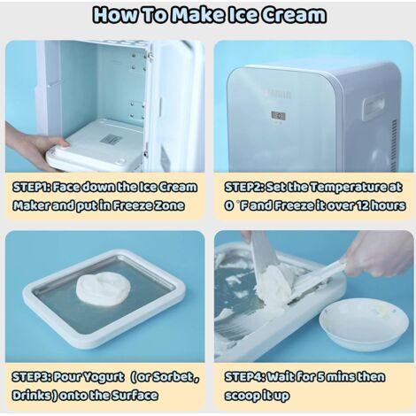 JoyMech Plaque à Glace Roulée Bleue - Machine à Rouleaux De Crème Glacée Maison Facile Et Amusante