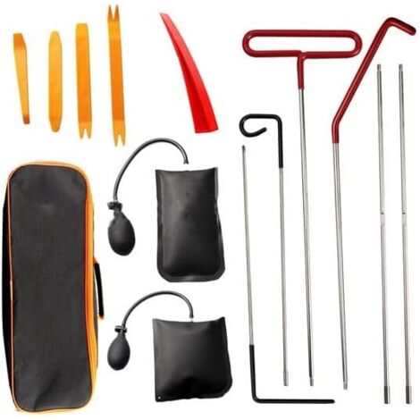 14 Pcs Trousse À Outils D'ouverture d'urgence pour Portes De Voiture, Air Wedge Sac Pompe, Sac De Rangement À Cale À Air Longue Distance, Outils de Retrait de Garniture pour Camion de Voiture (1/5)