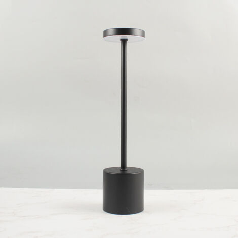 Lampe de chevet tactile sans fil LED, 800mAh 2 PCS lampe de table rechargeable usb, lumiere bureau puissante piles, 3 températures de couleur, pour chevet, bureau, restaurant, exterieur-Noir (1/5)