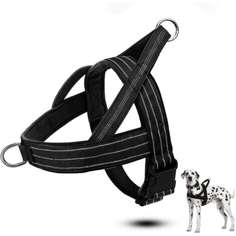 Harnais anti-traction pour chiens de taille moyenne et grande - Collier réglable réfléchissant et respirant (L) (1/5)