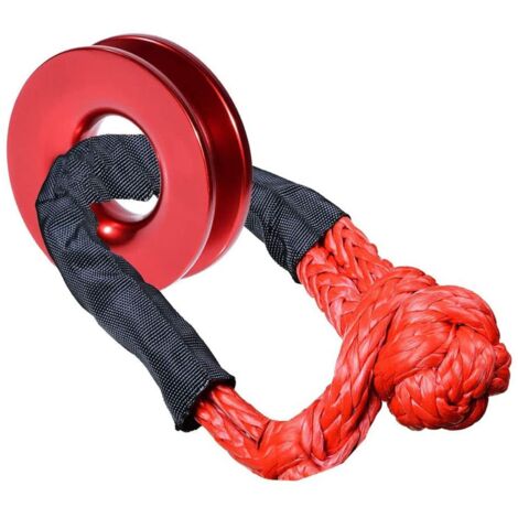 Anneau de récupération de 41 000 lb pour treuil Snatch - Manille souple en corde synthétique robuste, accessoires de récupération pour véhicules tout-terrain, camions, SUV, VTT, UTV et 4x4 (rouge) (1/5)