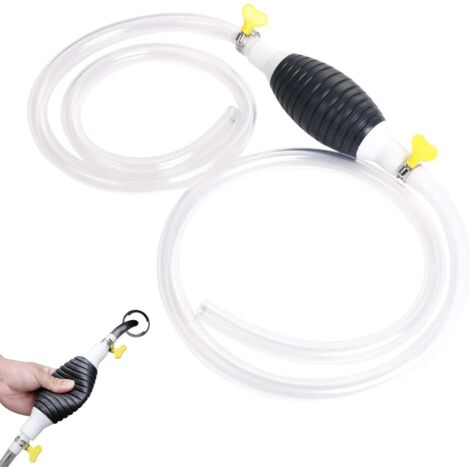 Pompe Manuelle, Pompe de Siphon à Main, Pompe Manuelle Transfert de Liquide, Pompe Essence de Transfert de Portable Manuel, avec 2m de Tuyau de Pression de Tube, pour Essence, Carburant, L'eau (1/5)