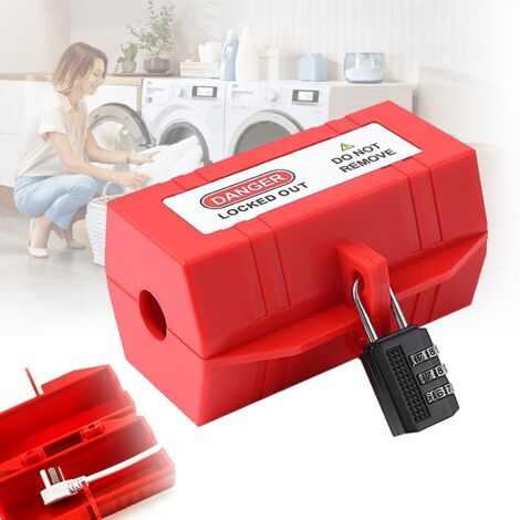 Boîtier Protection de Prise Rouge,Boite Etanche Cache Prise Protege Cable Protection Prise Electrique Exterieur Boîte de Protection Verrouillable,pour Machine Laver Prise Câble D'Alimentation 11.855cm (1/5)