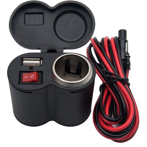 Prise Allume-Cigare étanche pour Moto 12-24V, Chargeur USB pour Téléphone Moto Téléphone Moto USB Moto USB Téléphone Cigarette Moto Cigarette Prise Allume-Cigare (1/5)