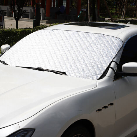 Couverture Pare-Brise Voiture, Bâche Pare Brise Voiture Protection Magnétique Couverture, 4 Couches Protege Givre pour Voiture Anti Neige/Soleil/Poussière pour Hiver (146 x 95 Cm) (1/5)