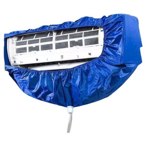 Kit de nettoyage pour climatisation split mural - Protection contre la poussière, sac de nettoyage imperméable - Parfait pour maison, bureau et hôtels (Bleu)