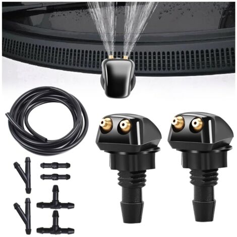 9 Pièces Tuyau De Liquide De Lave-Glace Universal, Kit Tuyau Pour Lave-Glace Pour Voiture, 3m Durite Lave Glace Voiture avec 6 Universel Raccord Tuyau Lave Glace Connecteurs, Kit de Flexible d'essuie- (1/3)
