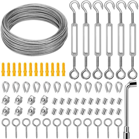 Corde En Acier Inoxydable À Suspendre Kit,Kit De Câble De Jardin,35M