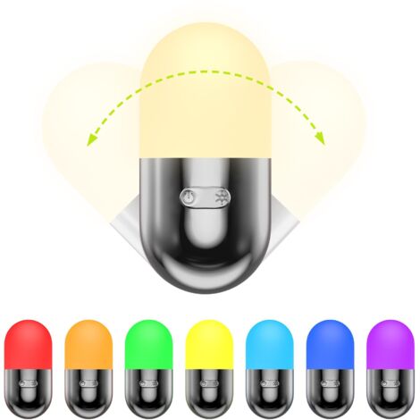 Lampe de chevet RGB, veilleuse enfant avec 10 modes de couleur réglables, rechargeable par USB, lampe de nuit pour chambre et chambre d’enfant,Lot de 1 pièces (1/5)