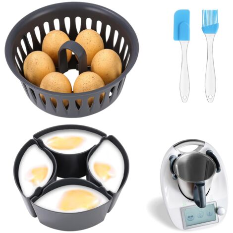 Cuiseur à Œufs et Moule à Œufs Pochés, Accessoire compatible pour Thermomix TM6, TM7, TM31, Sans BPA, Pour 4 Oeufs Pochés & 6 Œufs Cuits en Coquille, Ustensile de Cuisine Multifonction pour Brunch