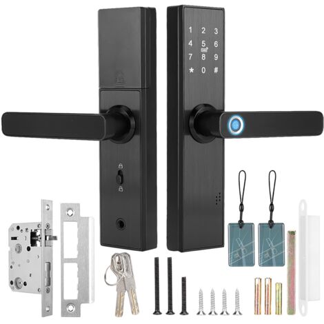 Serrure de porte électronique WiFi intelligente – Déverrouillage par empreinte digitale, mot de passe, carte IC – Étanche et résistant aux intempéries