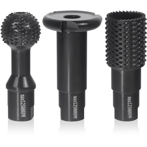 3 pièces de fraises à bois améliorées avec filetage 5/8-11 pour accessoires de meuleuses d'angle de 4 1/2 et 5 pouces, outils de sculpture électriques avec fraise sphérique rotative en carbure d'acier