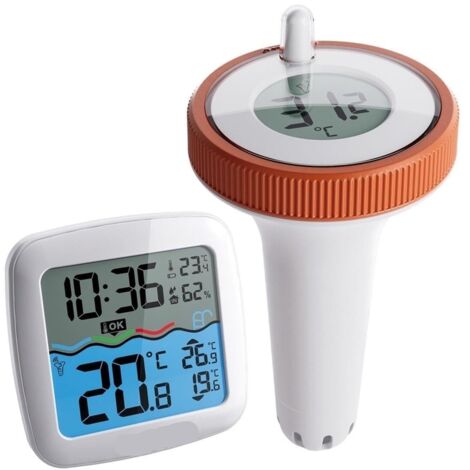 Thermomètre Piscine, Thermomètre de piscine flottant sans fil Capteur de température d'eau précis Conception facile à lire pour piscine, baignoire, aquarium (1/5)