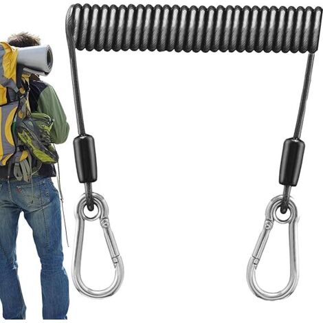 Lot De 2 Cordes De Pêche Extensibles En Spirale Acier Inoxydable - Longueur étirée 140 Cm - Anti-perte Pour Outils