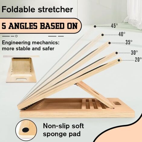 Planche Inclinée Réglable 5 Angles – Bois Pin 20-45° – Étirements Mollets Et Squats – Max 136 Kg