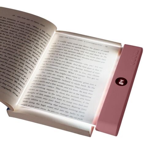 Lampe de livre plate, Panneau de Lampe de Lecture à LED, pour Lecture de Nuit au lit, Lampe de page de livre, Protection des Yeux Portable Book Light - Rose