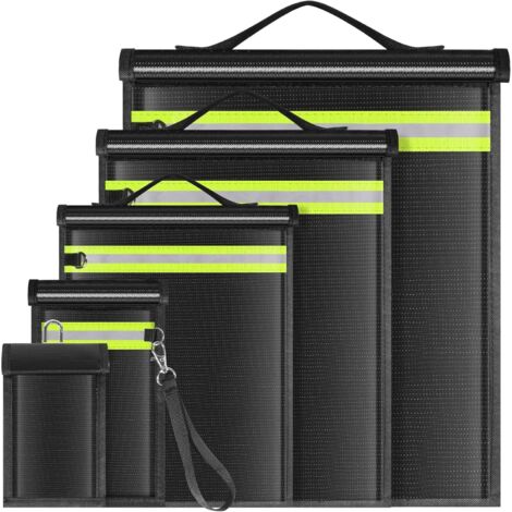Lot de 5 sacs Faraday anti-EMP, sacs Faraday pour ordinateurs portables, tablettes, téléphones, clés de voiture, cage Faraday avec poignée et bande réfléchissante, sacs EMP pour appareils (1/5)