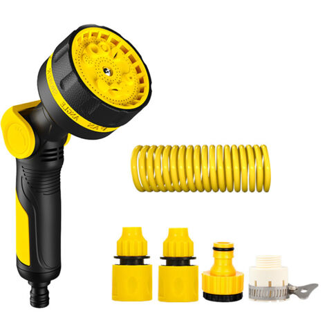 Pulvérisateur à buse pour tuyau d'arrosage Avec tuyau d'arrosage de 20 mètres, équipé de 10 modes de pulvérisation et 8 types de jets, idéal pour l'arrosage du jardin et le lavage de voiture. (1/5)