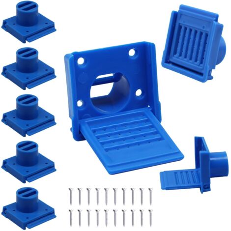 Portes d'entrée pour ruches, 8 pièces Réducteur d'entrée pour ruches, ouvrant et fermant, Fenêtre de ventilation bleue pour ruches, Disque d'entrée en plastique pour ruches Kit pour ruches (1/5)