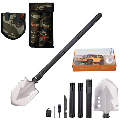 Pelle Pliante, Multifonctionnelle Pelle Pliable 78cm,Pelle avec 3 Combinaisons de Longueurs, Pelle Pliable 180 Degrés, Pelle de Survie pour Camping, Hors Route, Randonnée, Jardin, Chasse (1/5)