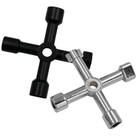 Clé Des Utilitaires Multi-Fonctionnels à 4 Voies Clé Clé De Cock De Poche Électrique Pour Armoire De Bac à Gaz d'Eau Clé d'Ouverture De l'Armoire 2 PCS (1/5)