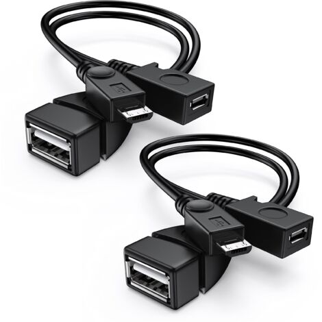 4pcs Adaptateur Micro USB vers USB (câble OTG + câble d'alimentation) pour Fire Stick 4K /Périphériques Hôtes/Playstation Classic etc (1/5)