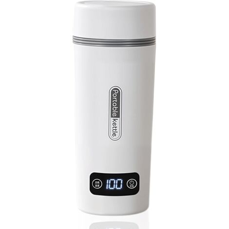 Bouilloire de voyage 450 ml, bouilloire mobile en acier inoxydable 304, mini bouilloire de voyage, bouilloire portable pour bébé, bouilloire de voyage, petite bouilloire de voyage, blanc (1/5)